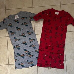 Hanna Andersson Red and Gray Kids Pajama Set